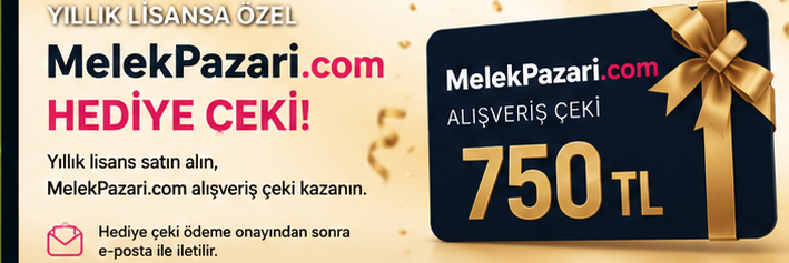 MelekPazari.com yıllık lisansa özel 750 TL hediye çeki