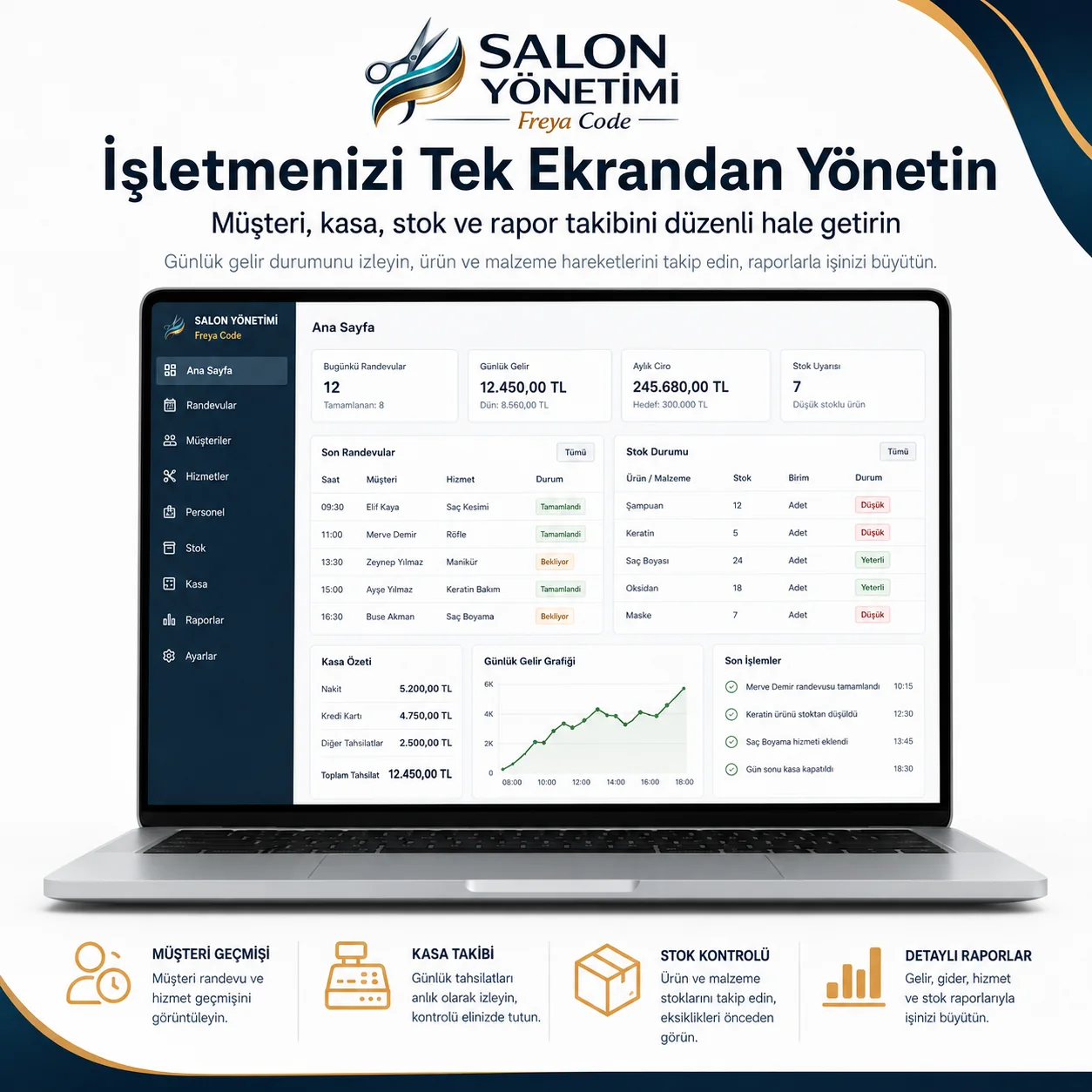 Freya Code Randevu Takip ve İşletme Yönetimi