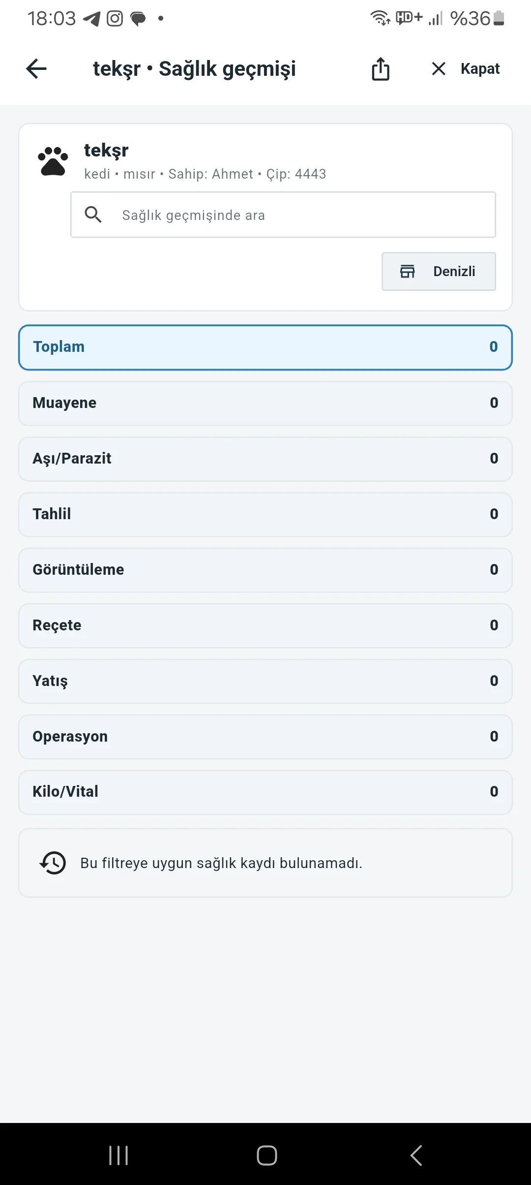 Sağlık Geçmişi