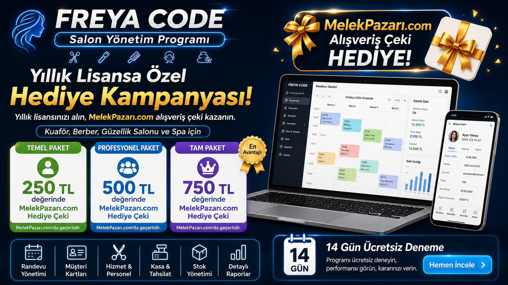 Freya Code - Tam Kontrol. Farklı sektörler için modern yazılım çözümleri.