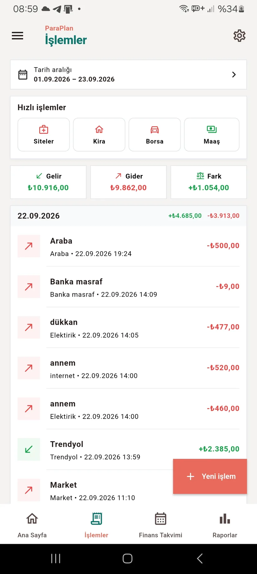 İşlemler